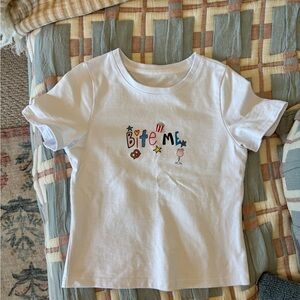 “Bite Me” White Baby Tee
